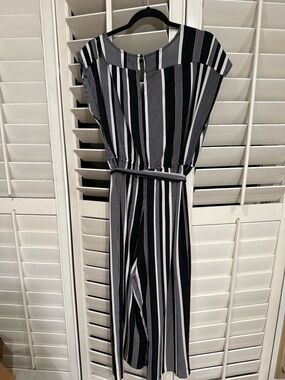 Black & White Vertical Stripe Jumpsuit